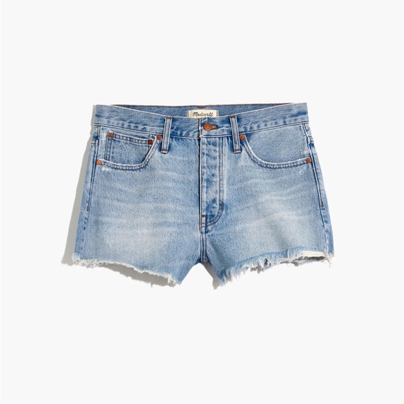 MADEWELL relaxed denim shorts light wash cutoff jorts mid-rise cotton size 28 - Picture 4 of 16